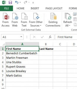 split columns in Excel