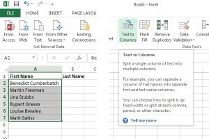 splitting Excel columns